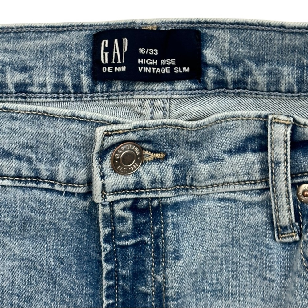 GAP High Rise Vintage Slim Denim Jeans - Womens Size 16/33 - Picture 2 of 4